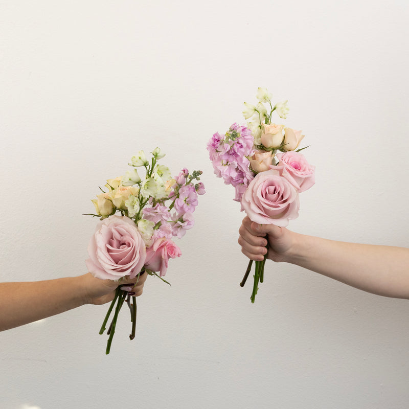 Pretty In Pink Bouquet Bar Flower Kit Vase - Image