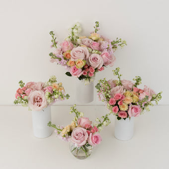 Pretty In Pink Flower Centerpieces Close Up - Image