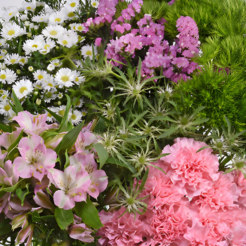 Pink Textured Filler DIY Flower Kit Up Close