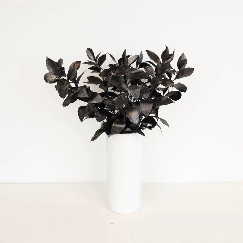 Black Tinted Ruscus Greenery Vase - Image