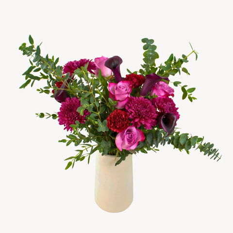 Plum Purple Flower Bunch in Vase