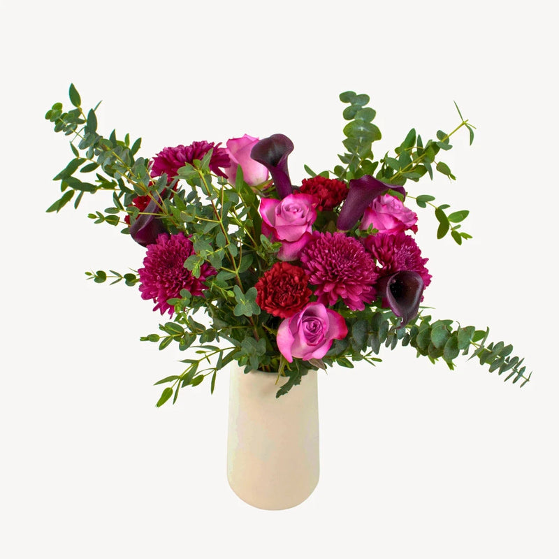Plum Purple Flower Bunch in Vase