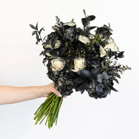 Black Velvet Flower Centerpieces Close Up - Image