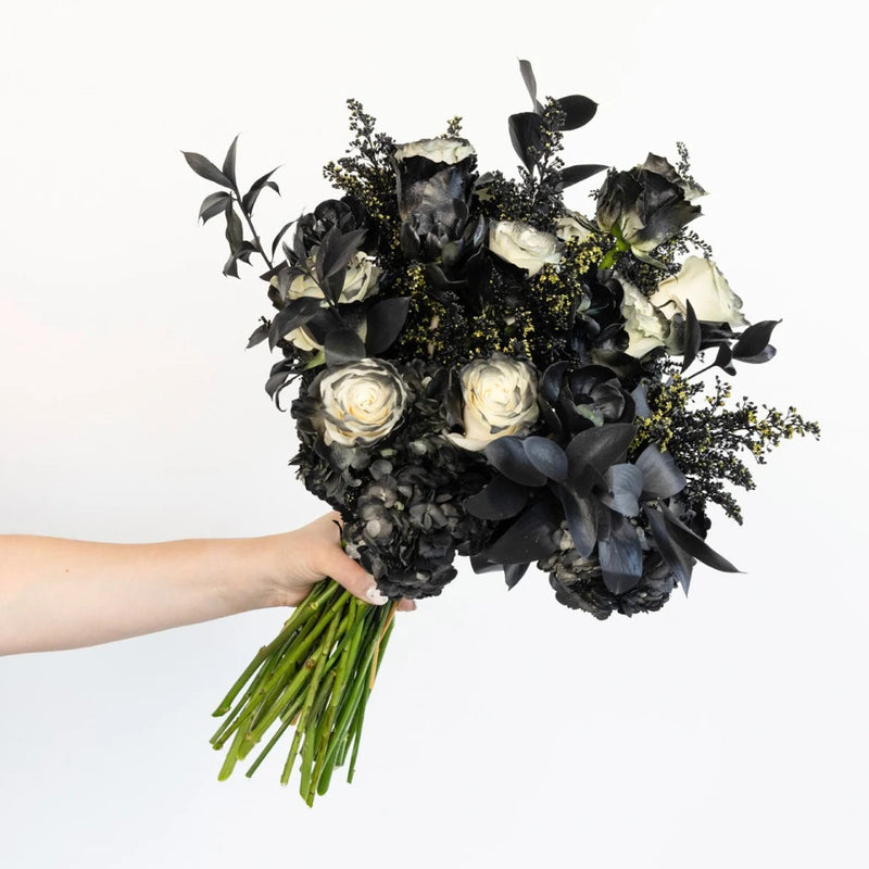 Black Velvet Flower Centerpieces Close Up - Image