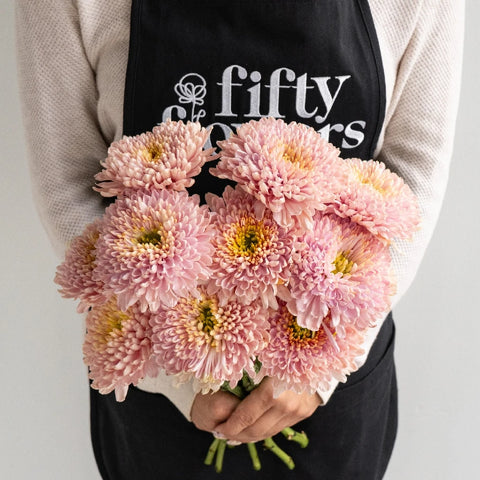 Powder Pink Bahlia Flower Apron - Image