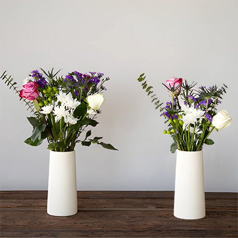 Purple and White Flower Centerpieces