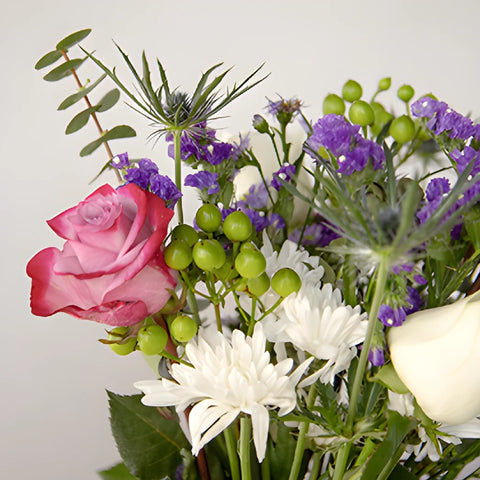 Purple and White Flower Centerpieces