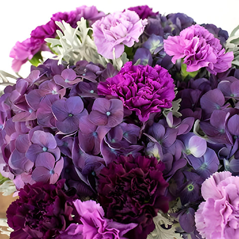 Purple Fiesta Fresh Flower Bouquet Close Up - Image