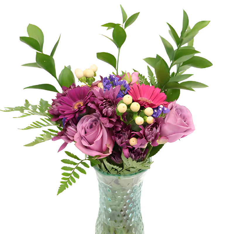 Purple Monochromatic Flower Centerpieces