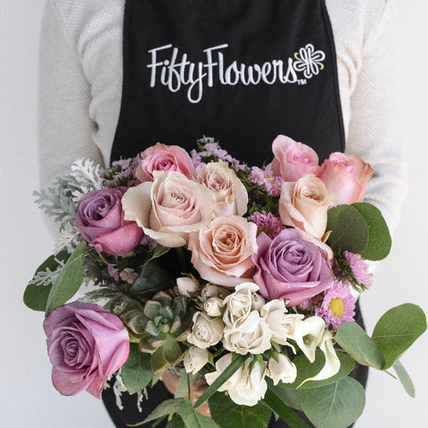 Purple Passion Wedding Centerpieces Apron - Image