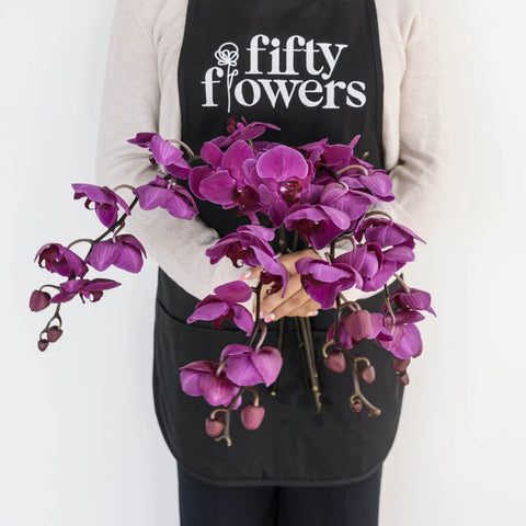 Phalaenopsis Orchid Purple Flower Apron - Image