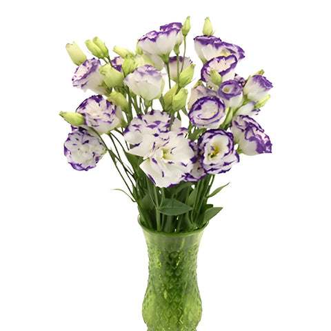 Purple Tipped Lisianthus Wedding Flower Vase - Image