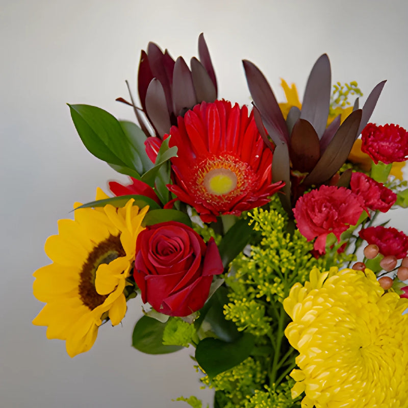 Red and Yellow Bridal Flower Centerpieces