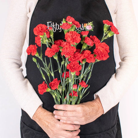 Red Mini Carnation Flower Bunch in Vase