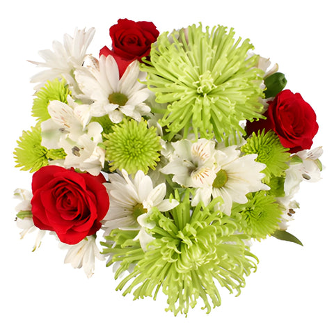Red Rose Holiday Flower Centerpiece