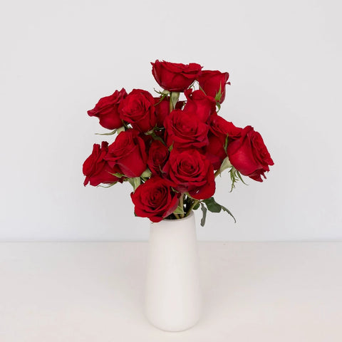 Red Roses For Valentines Day Vase - Image