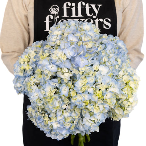 Sea Glass Blue Hydrangea Flower Apron - Image