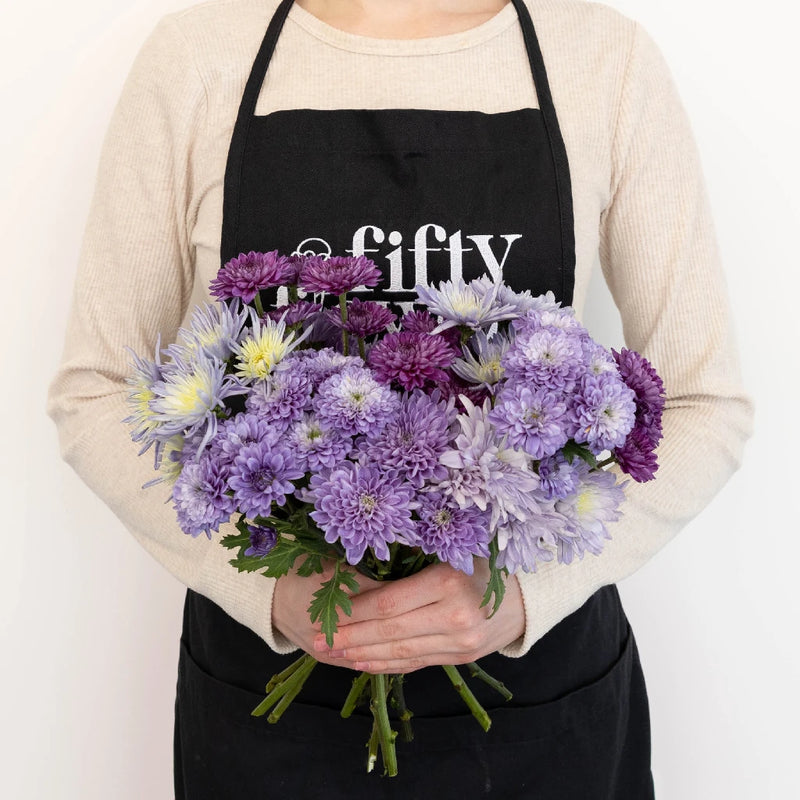 Purple Sapphire Pom Diy Flower Kit Apron - Image
