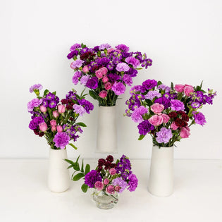 Shades Of Purple Flower Centerpieces Hand - Image