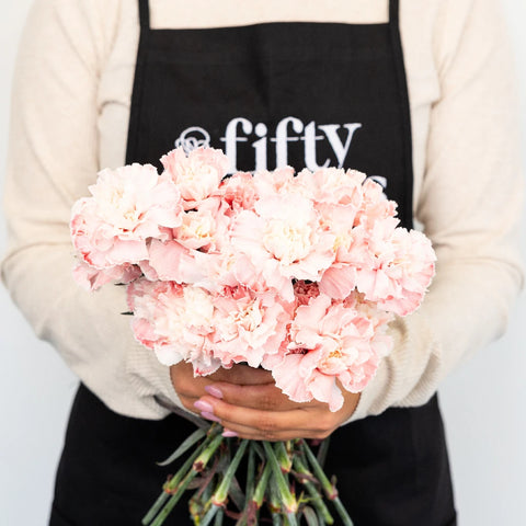 Red Dyed Carnation Flowers Apron - Image