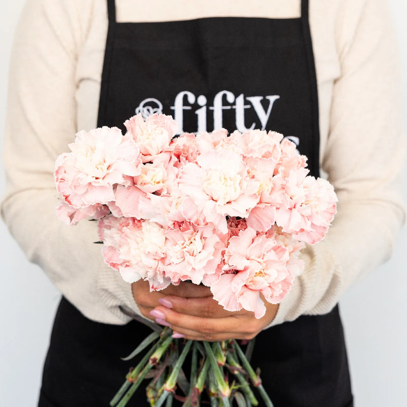 Red Dyed Carnation Flowers Apron - Image