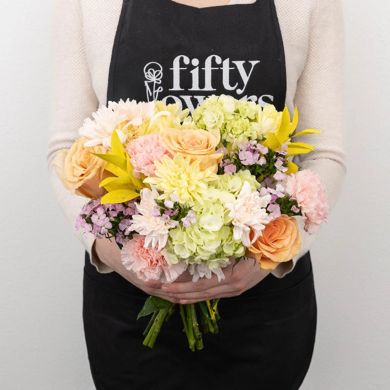 Spring Fling Pastel Flower Bouquet Apron - Image