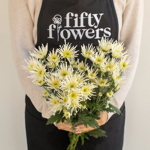 Starlight White Novelty Flower Apron - Image