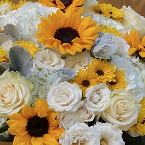 Sunny Skies Valentines Day Bouquet Close Up - Image