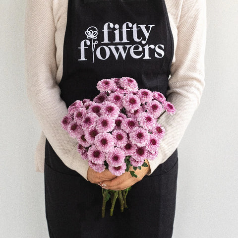 Sweet Lilac Button Pom Apron - Image