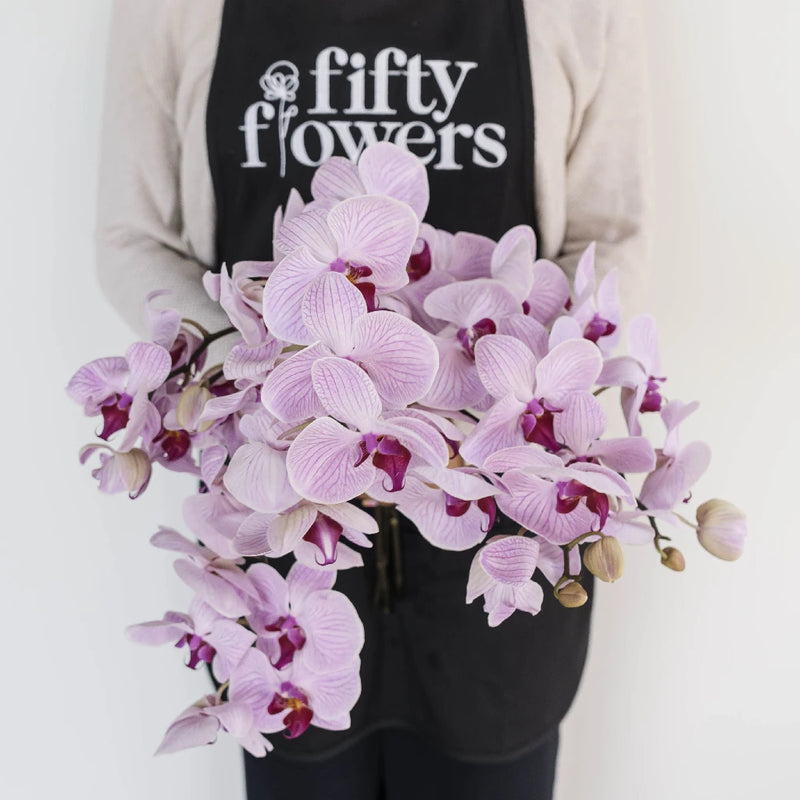 Tiger Striped Purple Orchids Apron - Image