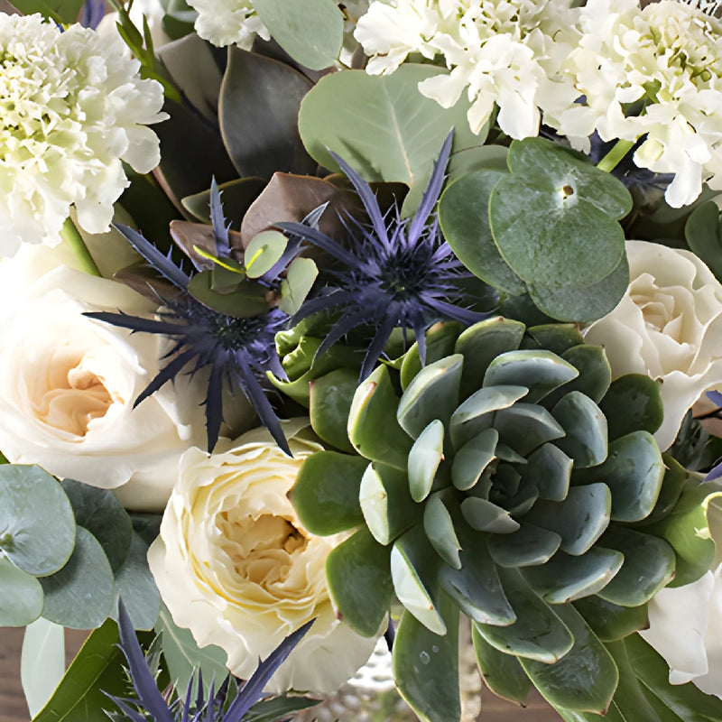 Timeless Love White Wedding Flower Bouquet and Boutonniere
