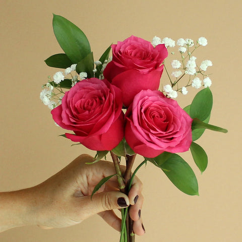 Fundraiser Hot Pink Flowers Bunch in Hand
