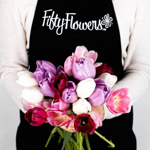 Valentines Day Tulip Flowers Vase - Image