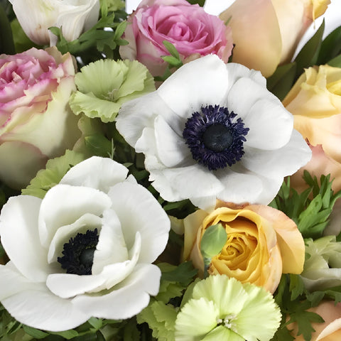 Sunset Love Valentines Flower Arrangement Close Up - Image