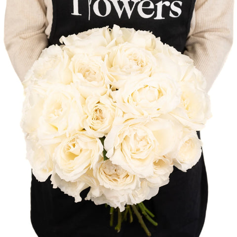 Whisper White Garden Rose Apron - Image