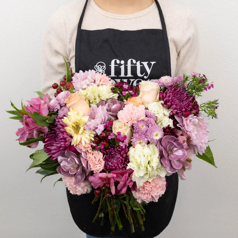 Chickadee Flower Bouquet Apron - Image