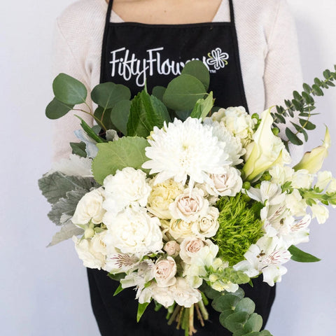 White Bulk Diy Flower Combo Apron - Image