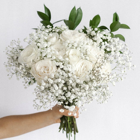 White Wedding Bells Flower Bouquet Apron - Image