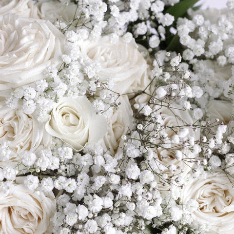 White Wedding Bells Flower Bouquet Close Up - Image