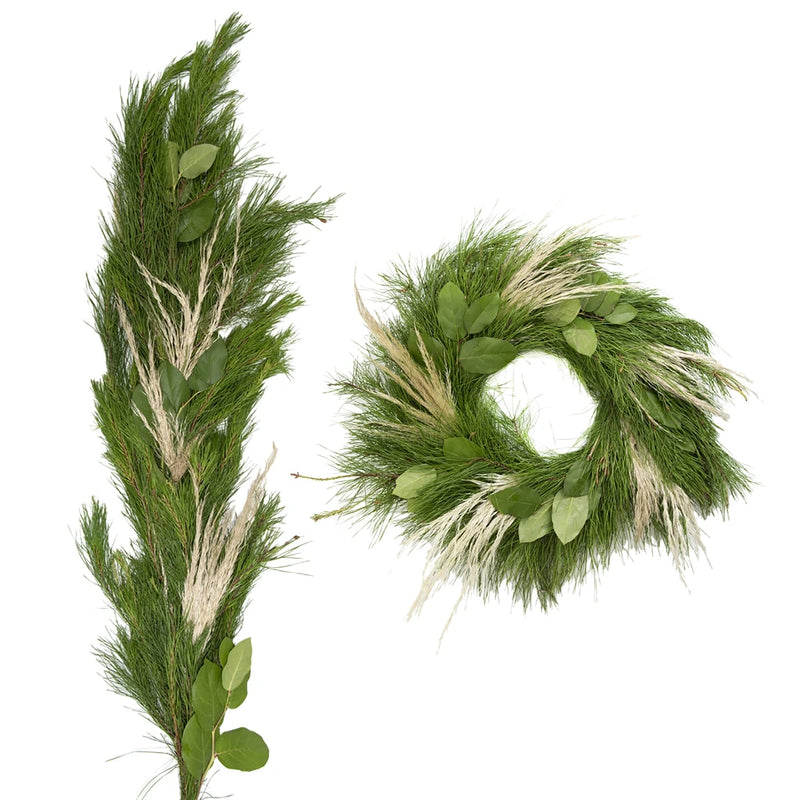 Winter Wishes Wreath and Garland Combo Flatlay