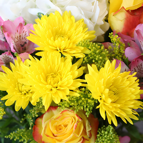 World Smile Day Yellow Flower Bouquet Up Close