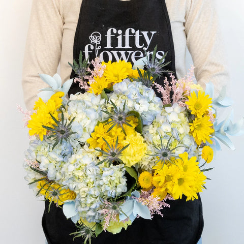 Yellow Pastel Pop Diy Flower Kit Apron - Image