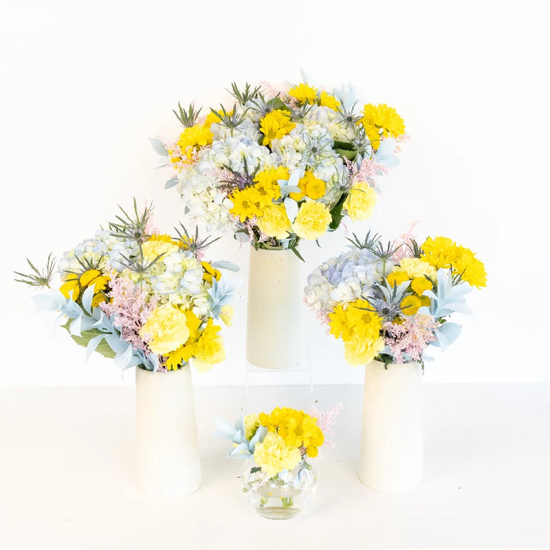Yellow Pastel Pop Flower Centerpieces Hand - Image