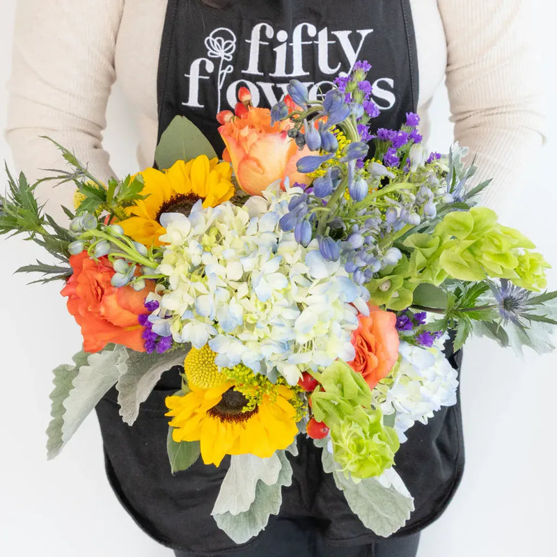 Colorful Meadows Flower Centerpiece Apron - Image
