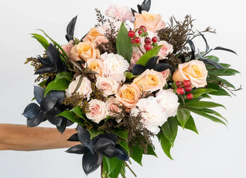 Blush & Berries Flower Bouquet Close Up - Image