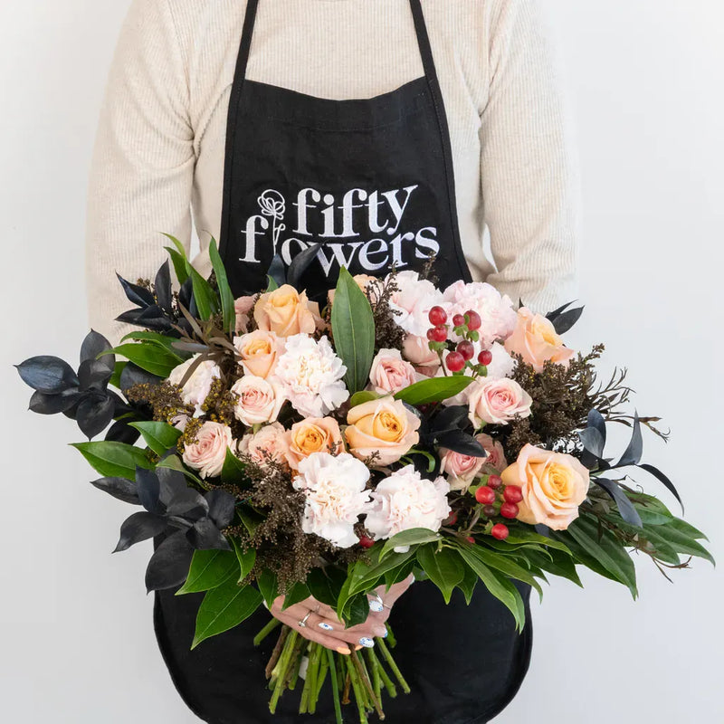 Blush & Berries Flower Bouquet Apron - Image
