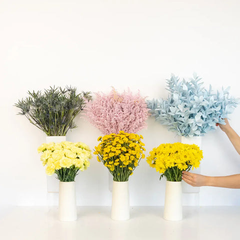 Yellow Pastel Pop Bouquet Bar Flower Kit Vase - Image