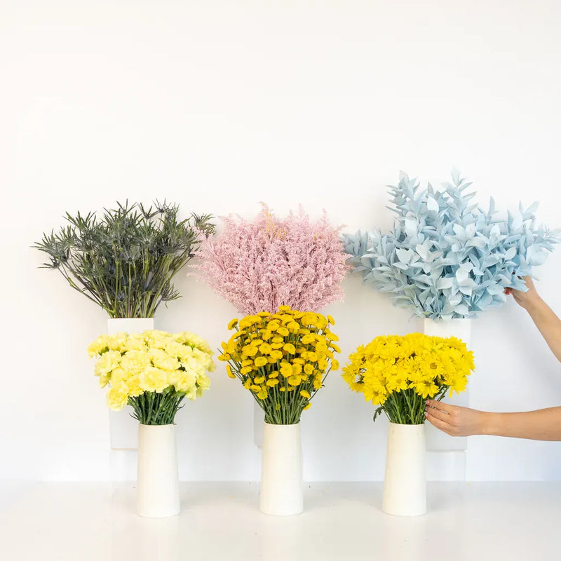 Yellow Pastel Pop Bouquet Bar Flower Kit Vase - Image