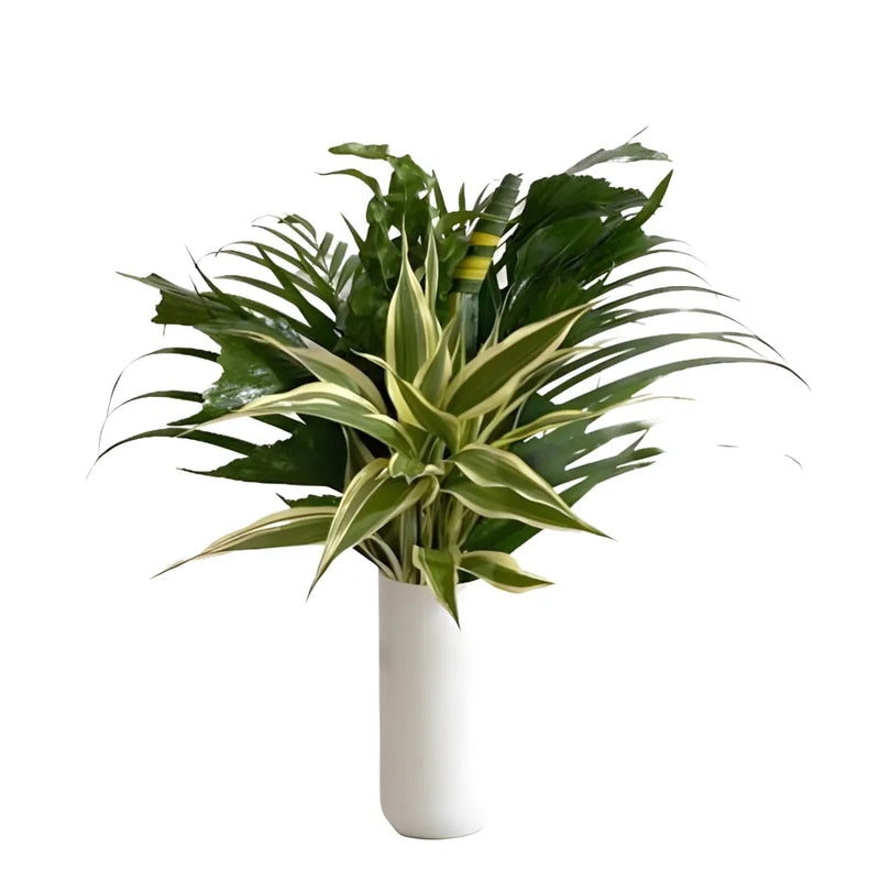 Jungle Greenery Tropical Centerpiece Close Up - Image
