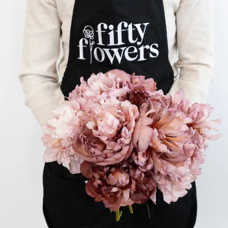 Blush Brownie Peonies Apron - Image